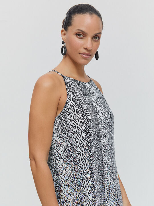 VESTIDO ESTAMPADO Negro image number null