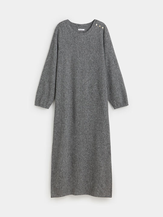 VESTIDO LANOSO PLISADO Gris vigore Osc image number null