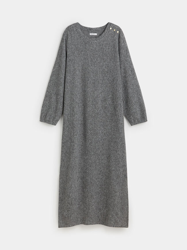 VESTIDO LANOSO PLISADO Gris vigore Osc