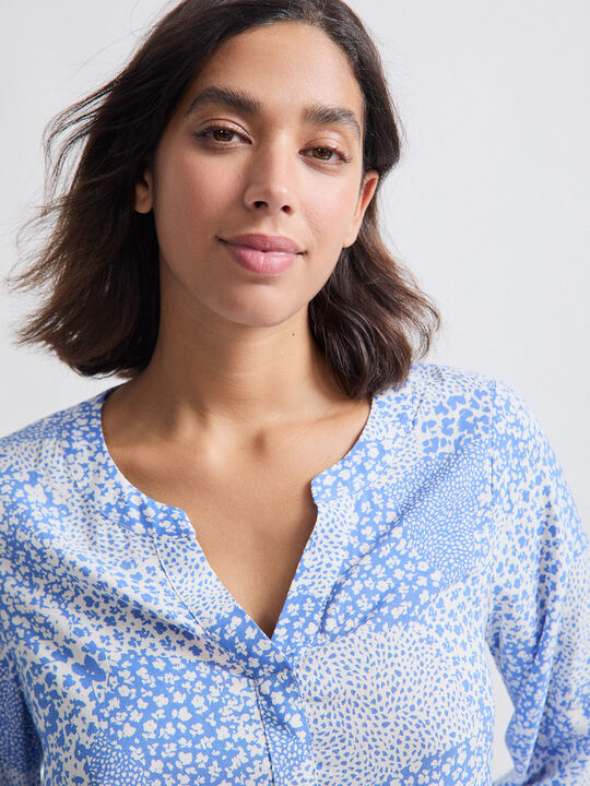 BLUSA FLUIDA ESTAMPADA Cobalto image number null