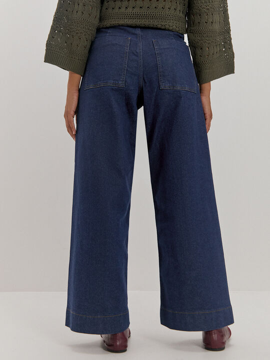 WIDE LEG COSTURAS Rinse Wash image number null