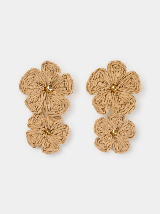 PENDIENTES DETALLE CROCHET Beige image number null