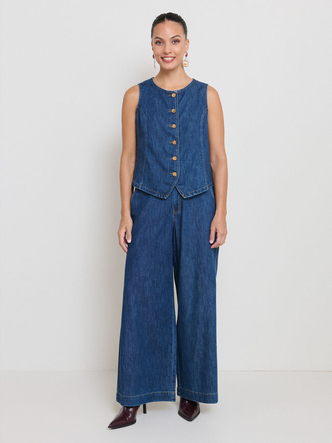 CHALECO BOTON FANTASIA Dark blue