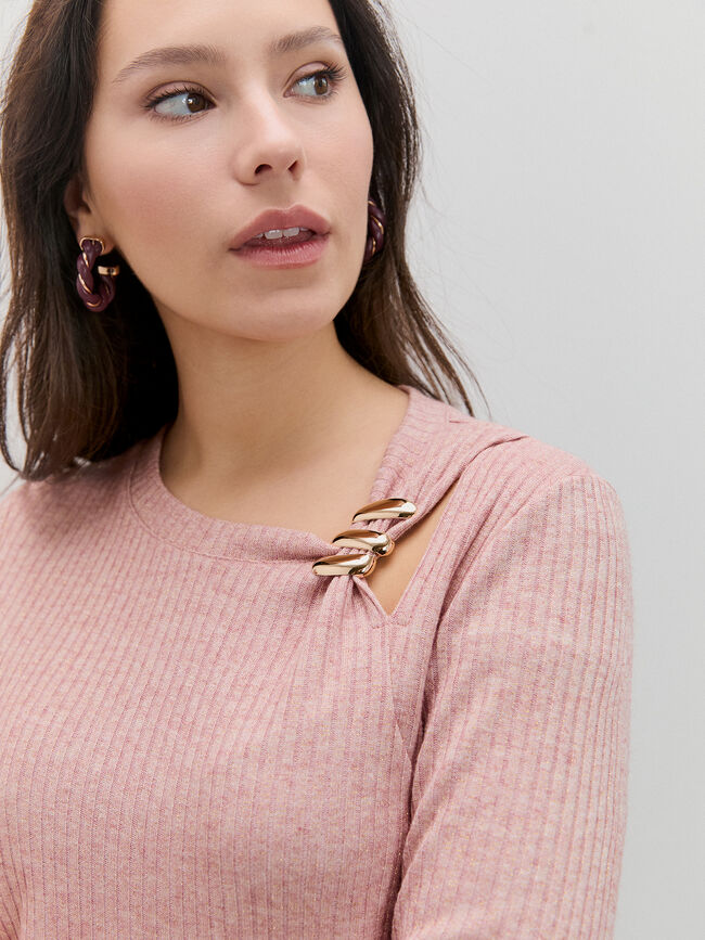 CAMISETA DETALLE ROSA VINTAGE