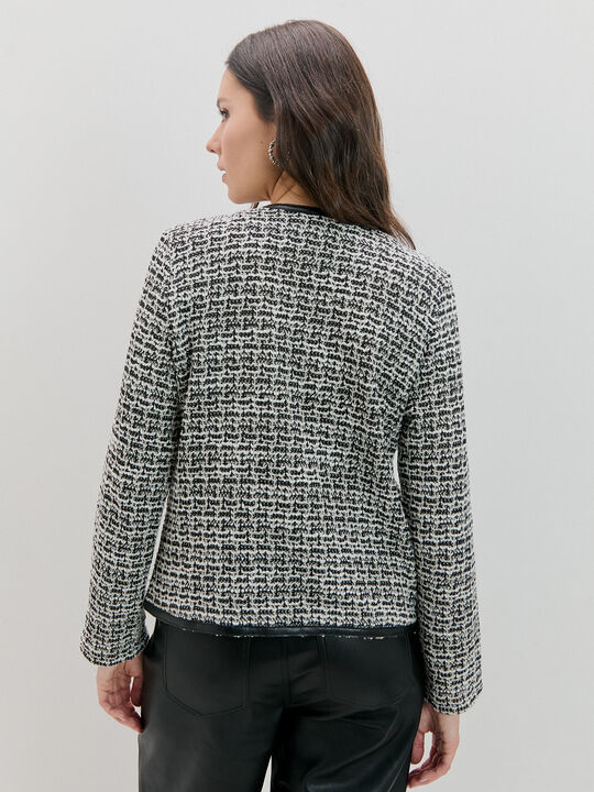 CHAQUETA DETALLE PU Negro image number null