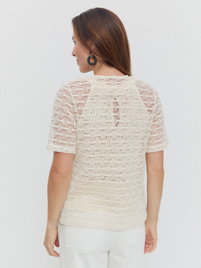 CHAQUETA ABIERTA TEXTURA Blanco Hueso