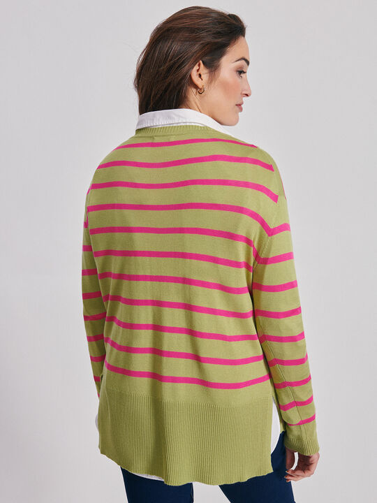 jersey pico rayas Verde Medio image number null