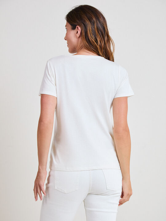 CAMISETA PLUMAS BRILLANTES Crudo image number null