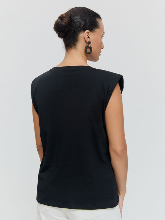 CAMISETA HOMBRERAS Negro image number null