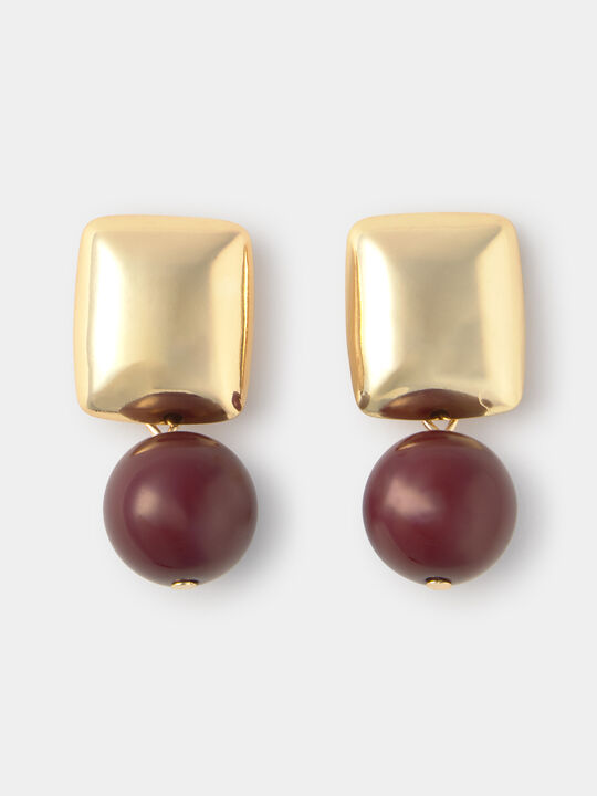 PENDIENTES DORADOS BOLAS Granate image number null