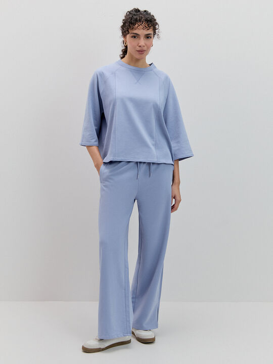 SUDADERA DETALLE LATERAL Azul Chambray image number null