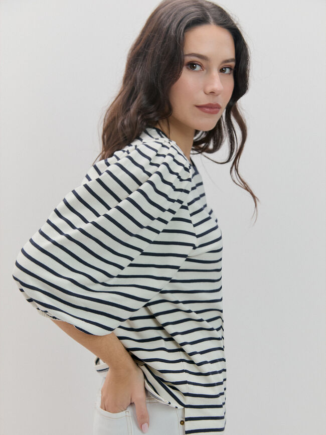 CAMISETA MANGA ABULLONADA Rayas 1