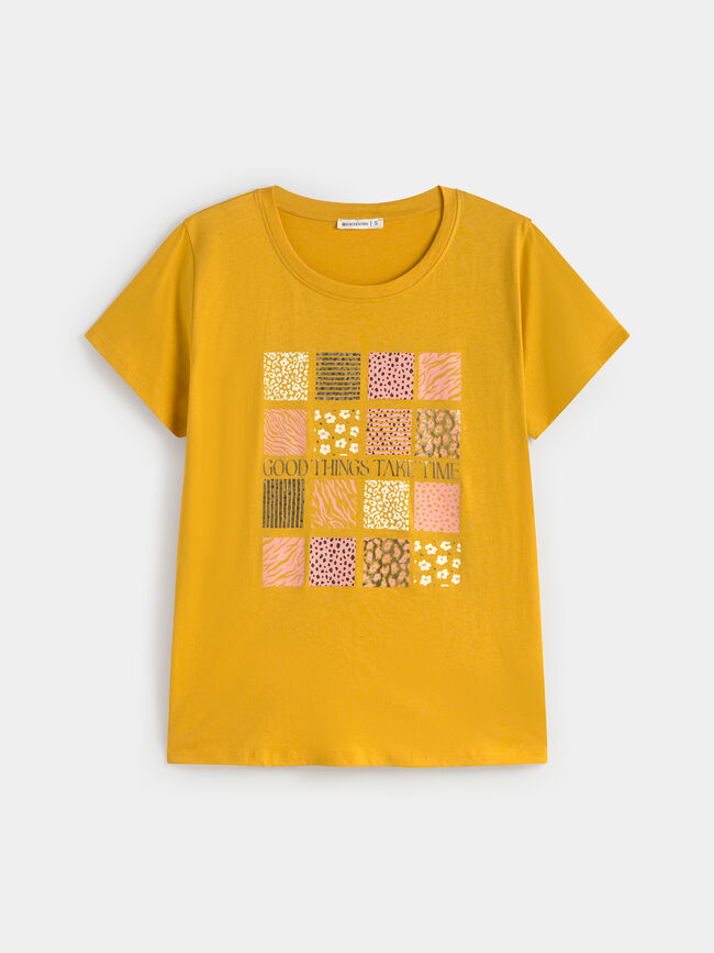 CAMISETA POSICIONAL ANIMAL Mostaza