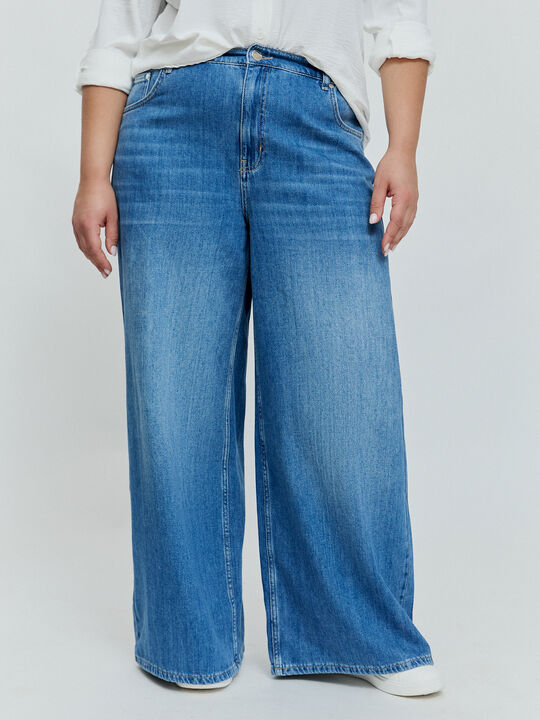 PANTALON ANCHO ELASTICO Mid blue image number null