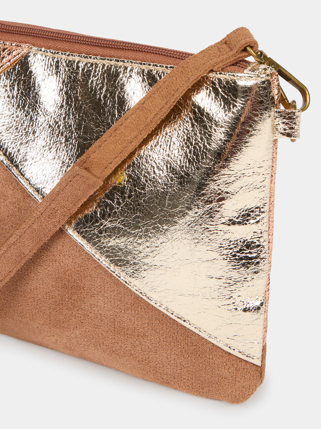 BOLSO CARTERA COMBINADO Marron Claro