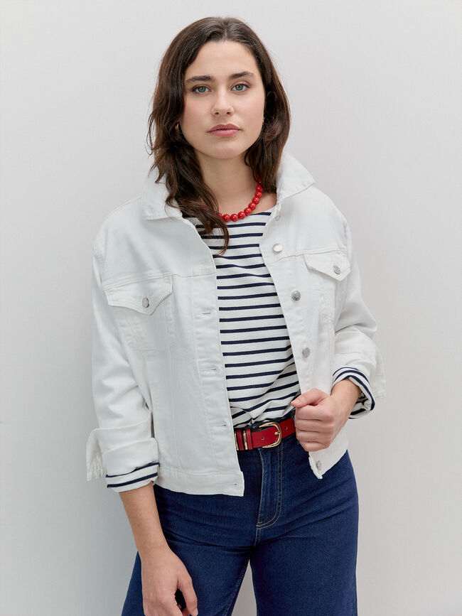 CAZADORA VAQUERA BASICA Blanco Optico