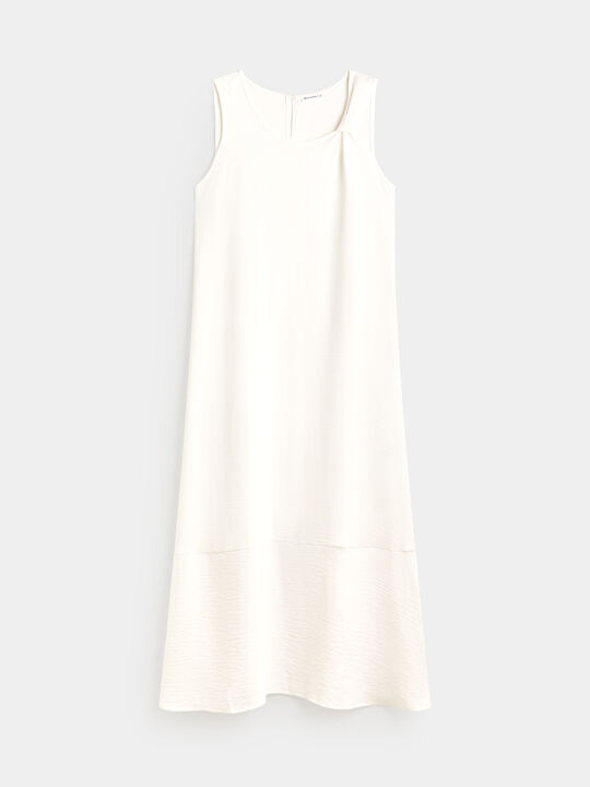 VESTIDO MIDI NUDO Blanco Optico image number null