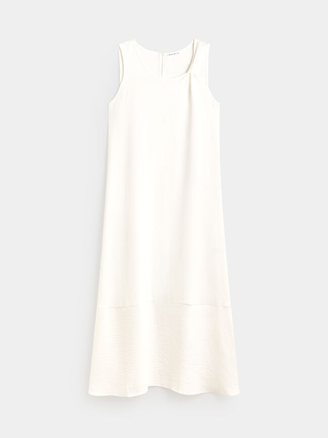 VESTIDO MIDI NUDO Blanco Optico