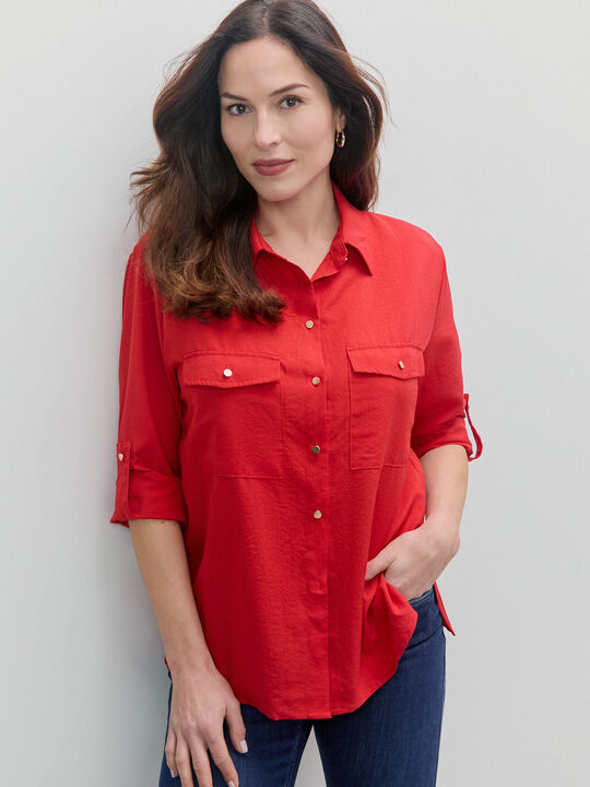 CAMISA MANGA LARGA Rojo image number null