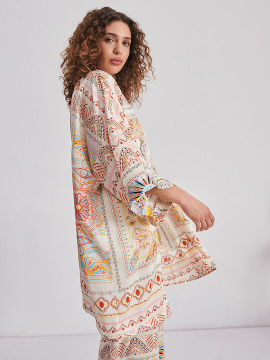 Kimono estampado Crudo Claro image number null
