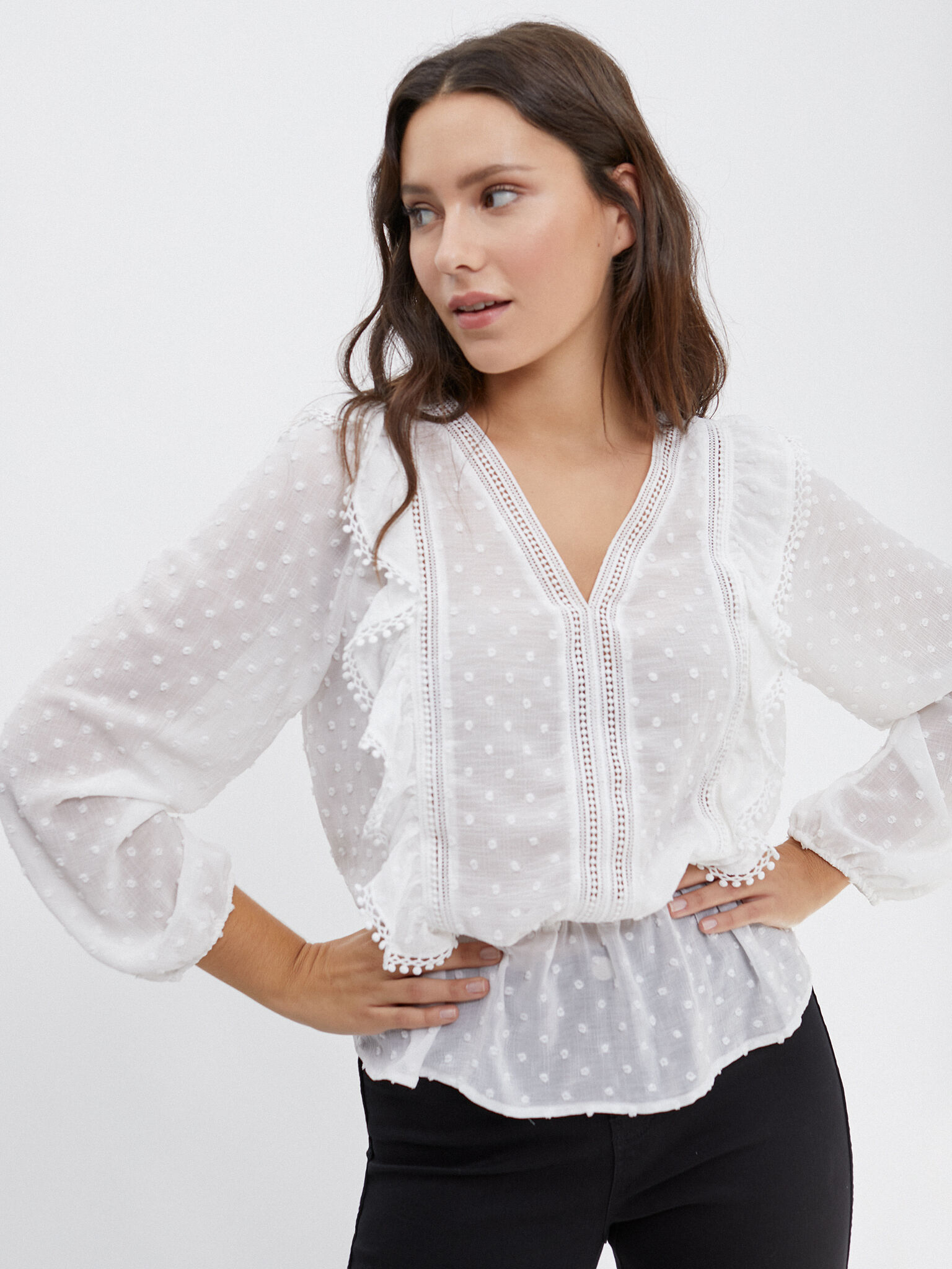 BLUSA PLUMETI VOLANTES ENCUENTROMODA ENCUENTRO