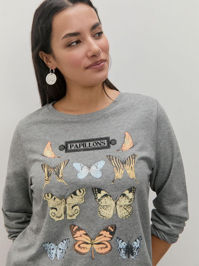 SUDADERA MARIPOSAS Gris vigore cla