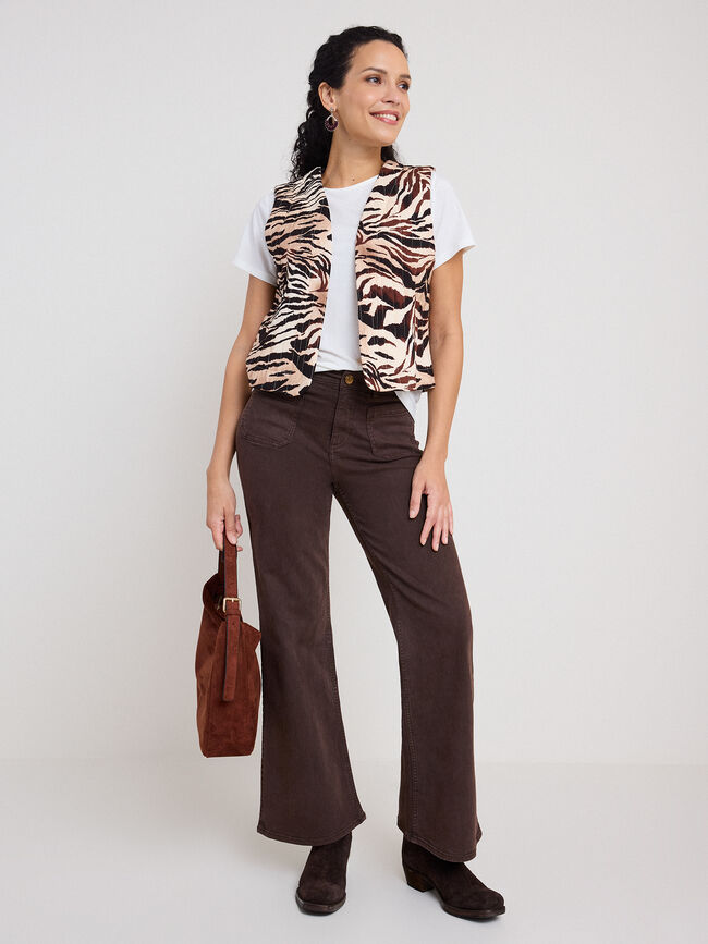 CHALECO ACOLCHADO ESTAMPADO Crudo