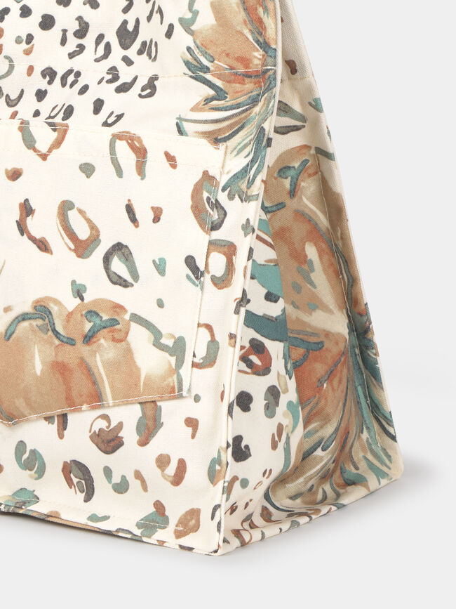 BOLSO ESTAMPADO FLORES Crudo