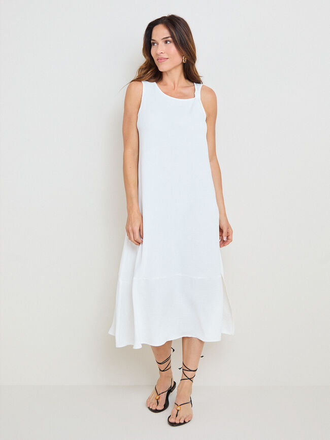 VESTIDO MIDI NUDO Blanco Optico