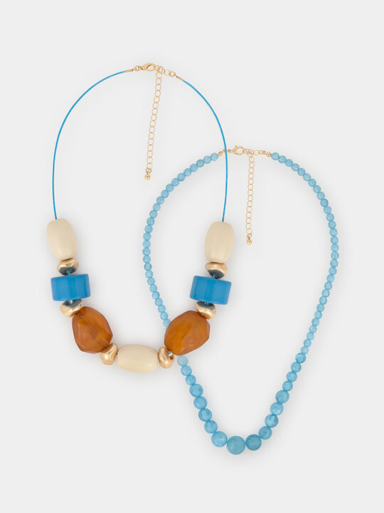 PACK COLLARES PIEDRAS Azul Chambray image number null