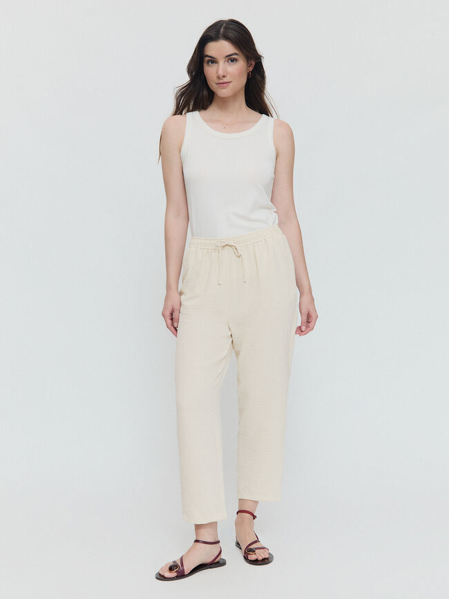 PANTALON FLUIDO JOGGER Piedra