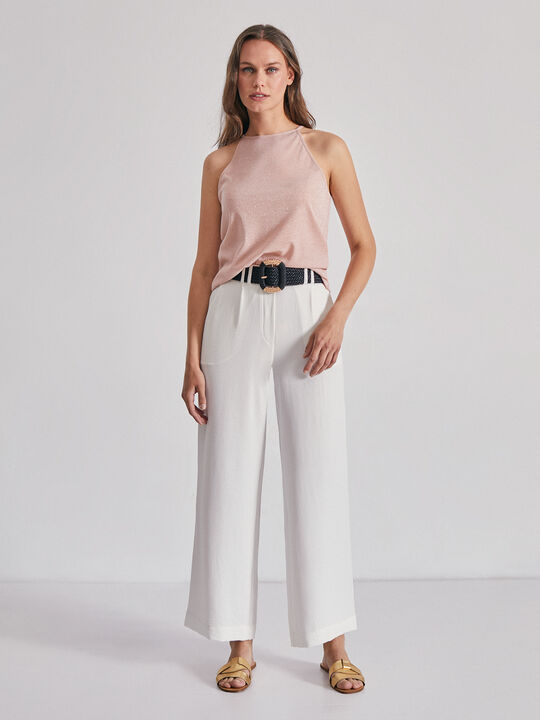 TOP HALTER LUREX rosa palido image number null