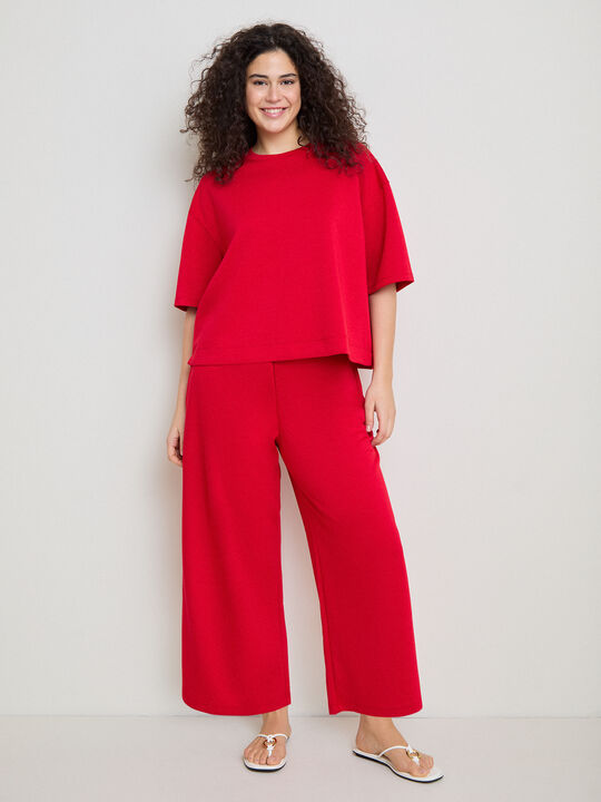 JOGGER SCUBA CROPPED Rojo image number null