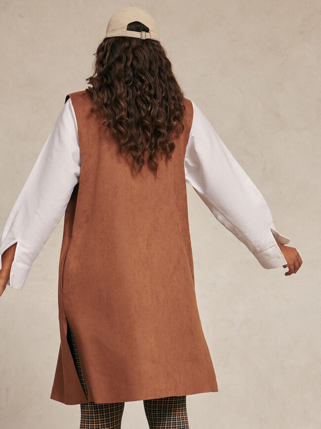 Chaleco boho antelina Marron Claro