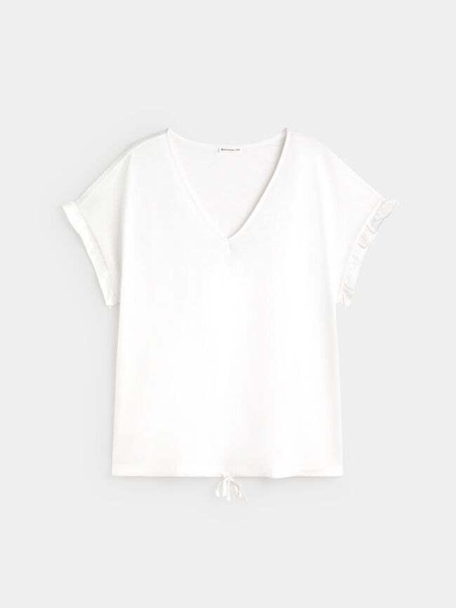 CAMISETA DETALLE LAZADA Blanco Optico