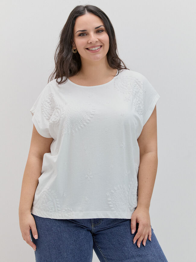 CAMISETA PAISLEY RELIEVE Blanco Hueso