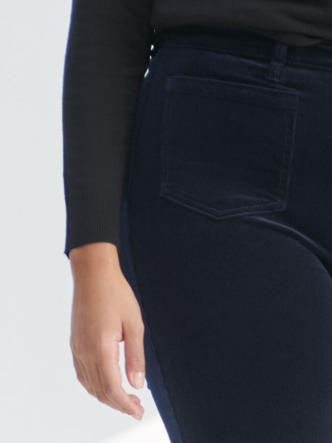PANTALÓN PANA ACAMPANADO Azul Marino