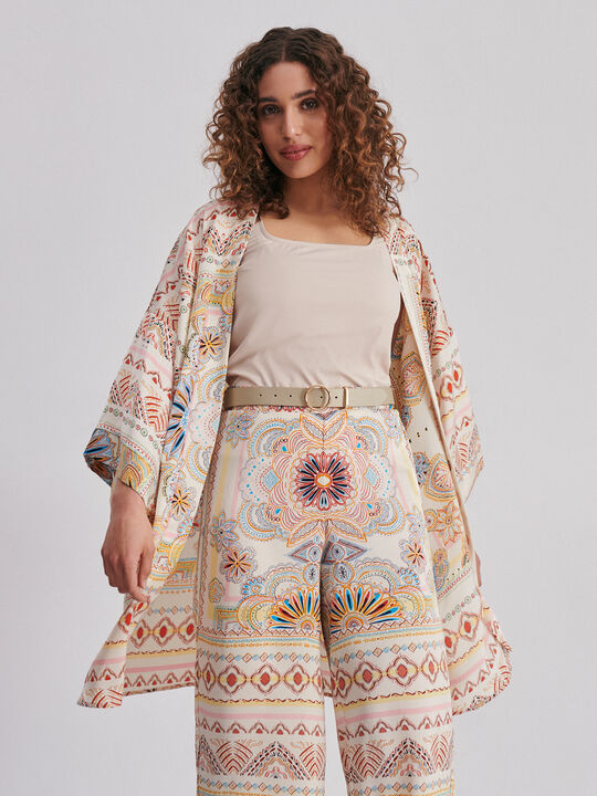 Kimono estampado Crudo Claro image number null