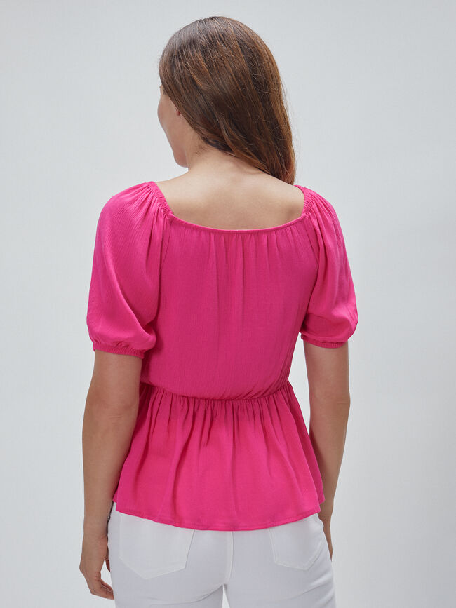 TOP CUELLO PICO Fucsia