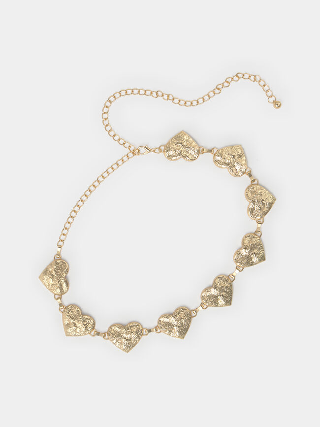 CINTURON METALICO CORAZONES Oro