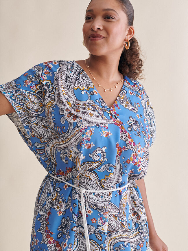 Vestido túnica estampado Crudo