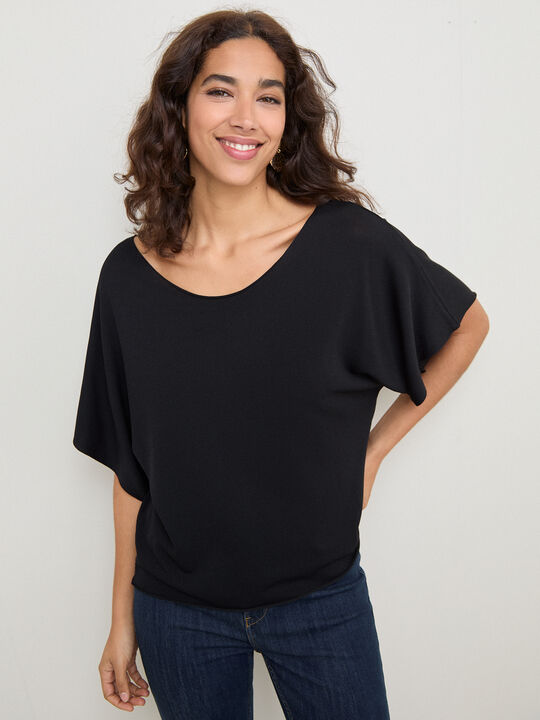 CAMISETA MANGA KIMONO Negro image number null