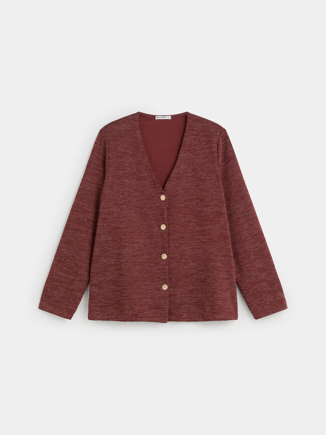 CHAQUETA PICO BOTONES Teja