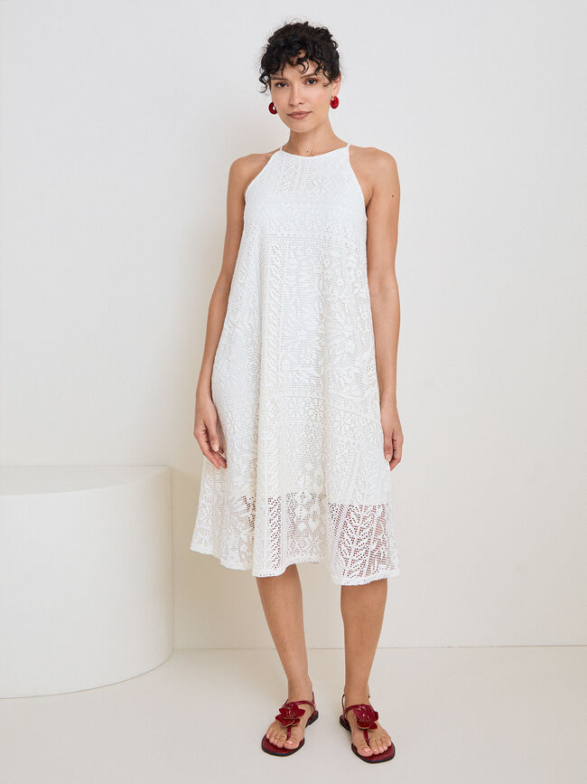 VESTIDO CROCHET Blanco Optico