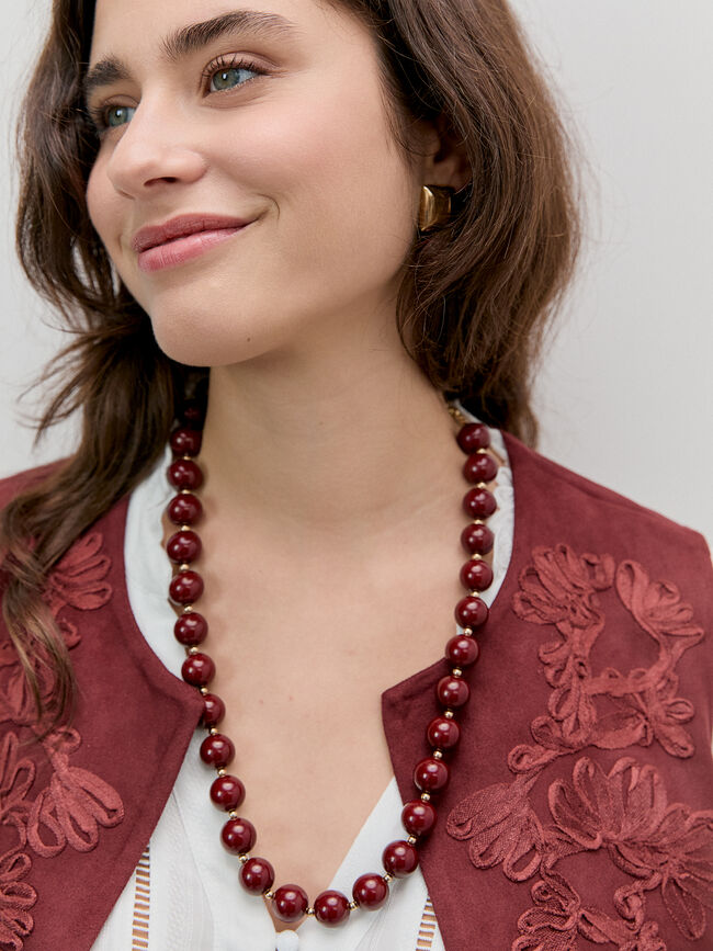 COLLAR BOLAS Granate