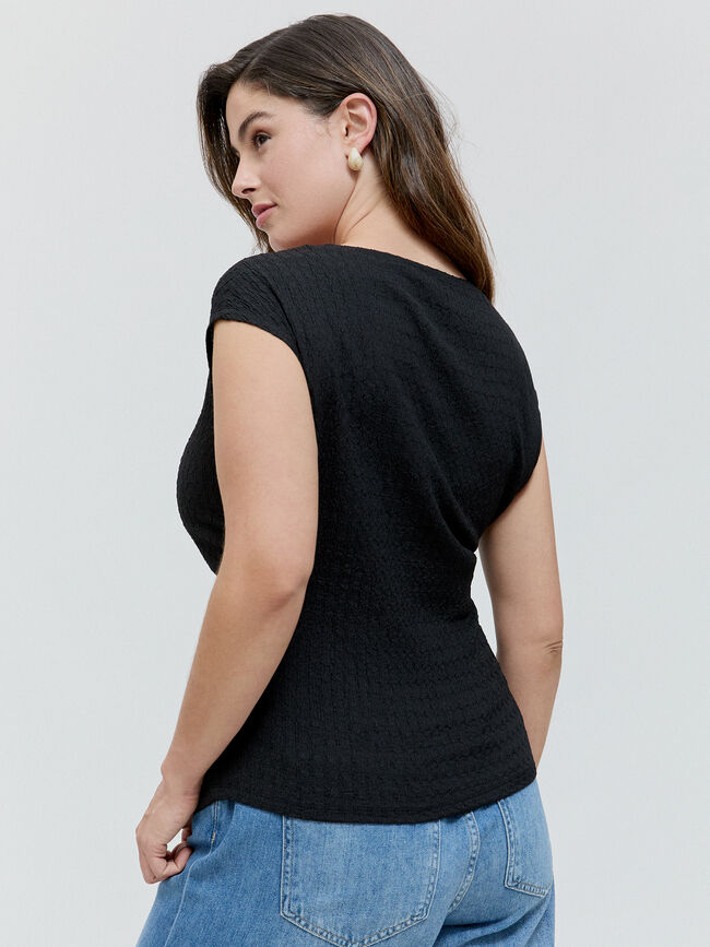 CAMISETA FRUNCES CINTURA Negro
