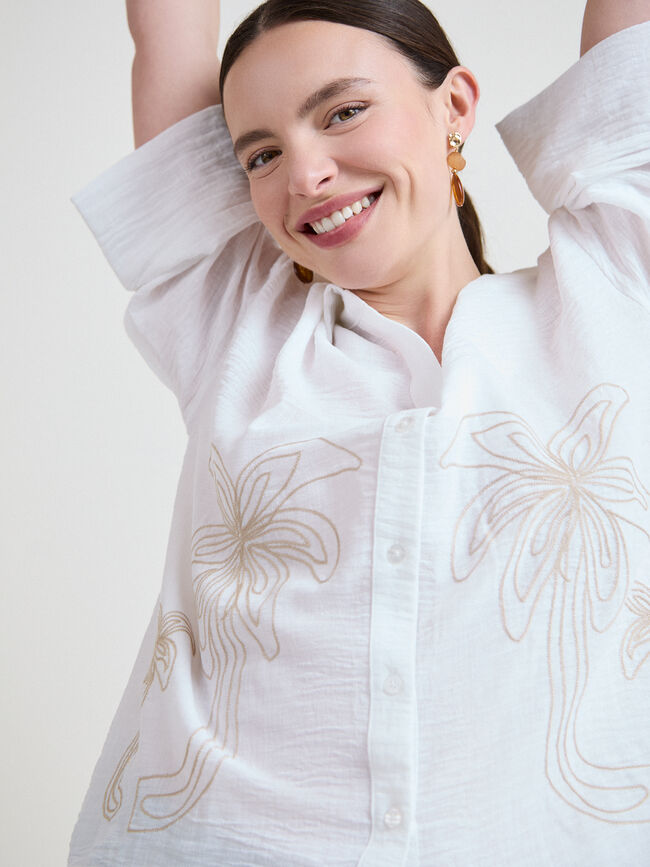 CAMISA BORDADA Blanco Optico