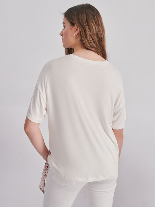 CAMISETA NUDO Blanco Hueso image number null