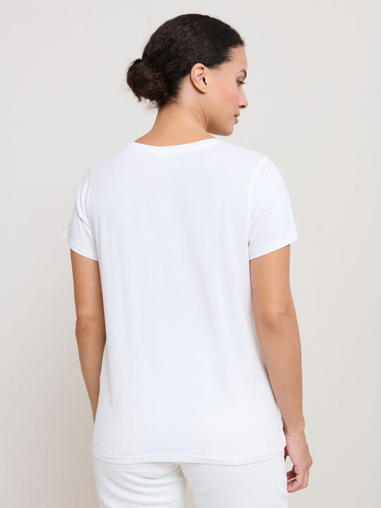 CAMISETA GATO ACUARELA Blanco Hueso image number null