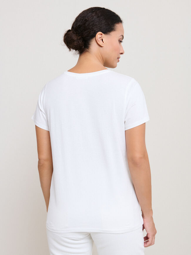 CAMISETA GATO ACUARELA Blanco Hueso